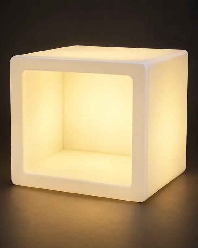 Imagen referencial generada del Cubeta Deco LED Cuadrada